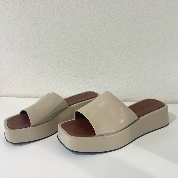 SVEGAN Janice Vegan Leather Platform Sandal in Tahini Beige Size 40 - Picture 6 of 11